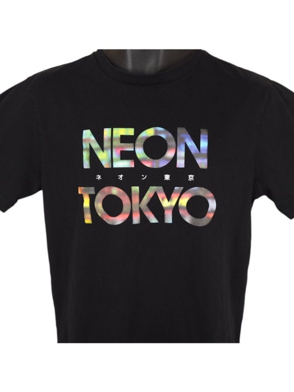 Neon Tokyo T Shirt Mens Size Medium Black ASICS Tiger Japanese Streetwear
